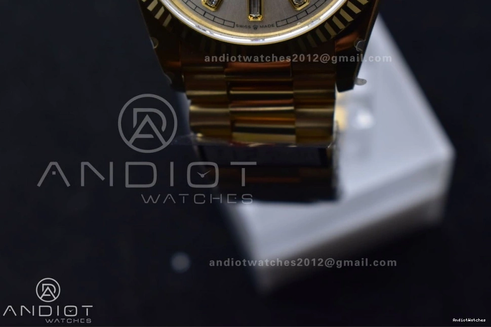 904L Diamond (Gain YG Best V5 Bracelet 702 Dial Steel Silver Edition 36 DayDate President Comfortable Square with on QF vr3255 Weight) 0228